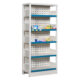 A pharmacy display shelf in which the medicines are arranged
